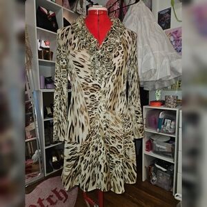 Allison Taylor Animal Print Long Sleeve Dress